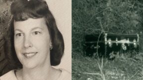 Sylvia June Atherton and the trunk in which her body was discovered more than 50 years ago (St. Petersburg Police Dept.)