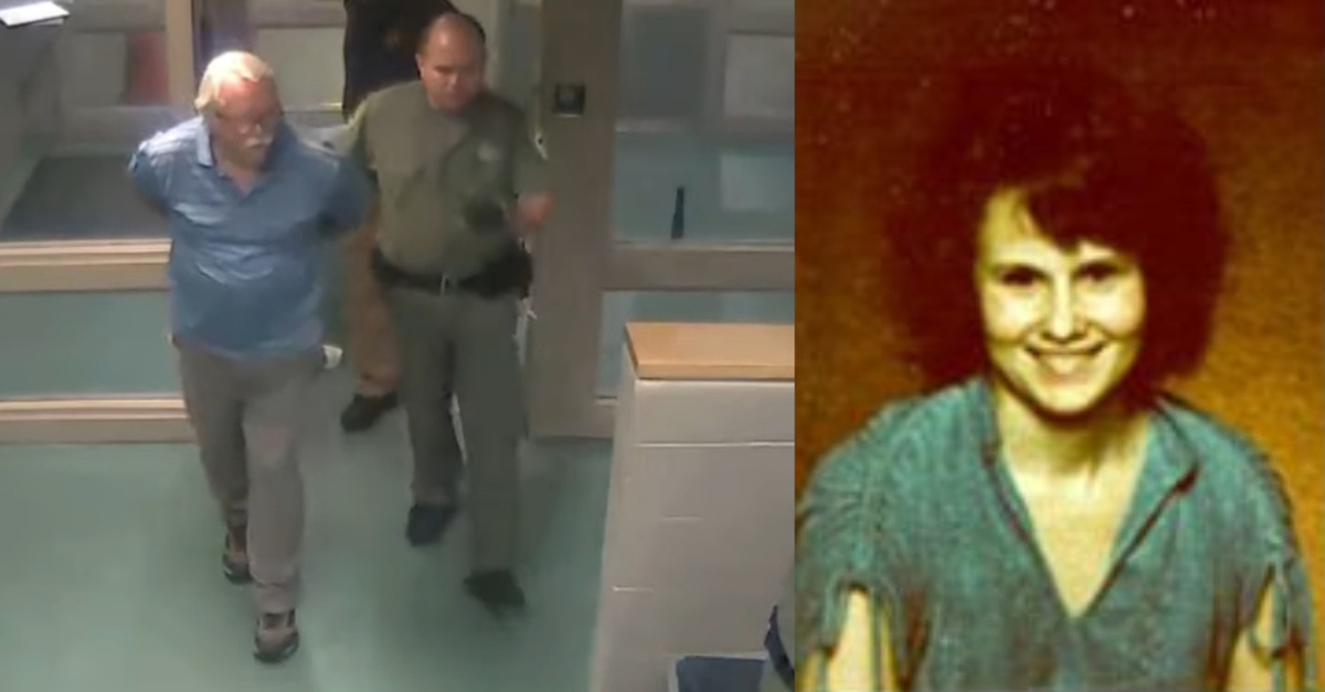 Donald Michael Santini is escorted into the Orient Road Jail early June 28, 2023. Deputies said he strangled Cynthia Ruth Wood and abandoned her corpse in a drainage ditch sometime in June 1984. (Images: Hillsborough County Sheriff