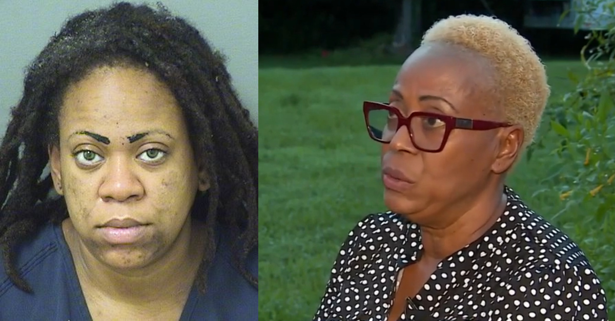 Kendra Deanna Greene (left) lived with schizophrenia and though medication was effective, she stopped taking it before becoming pregnant with her daughter, Princess, said her mother, Deion Greene. (Mugshot: Palm Beach County Jail; screenshot: WPBF)