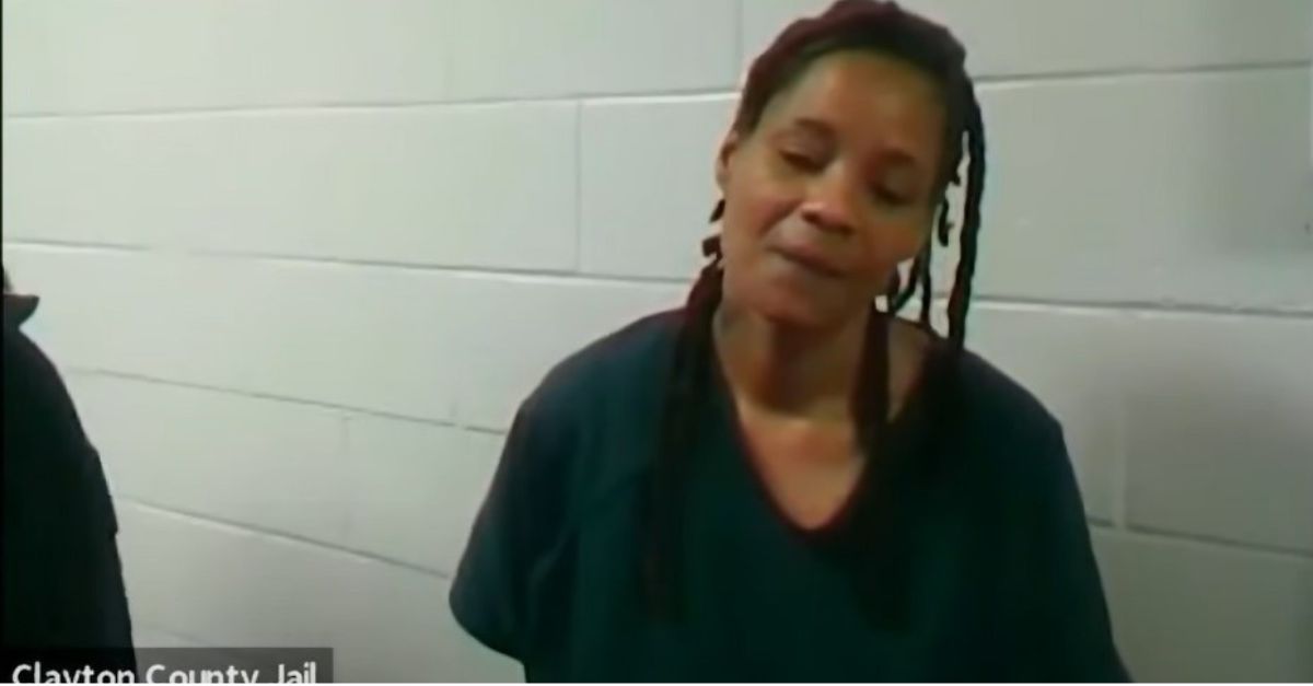 Screengrab YouTube from Fox affiliate WAGA shows Damaris Milton during remote court appearance while she was detained at Clayton County Jail in Georgia.