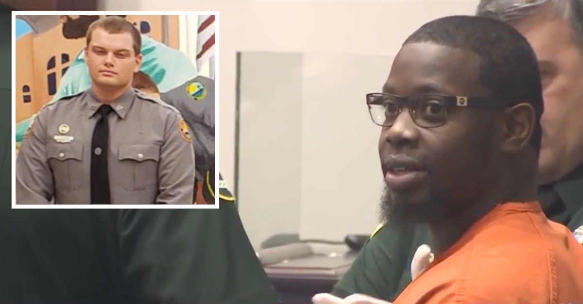 Othal Wallace in court for his sentencing hearing (YouTube:WESH screenshot) and Officer Jason Raynor (DBPD)