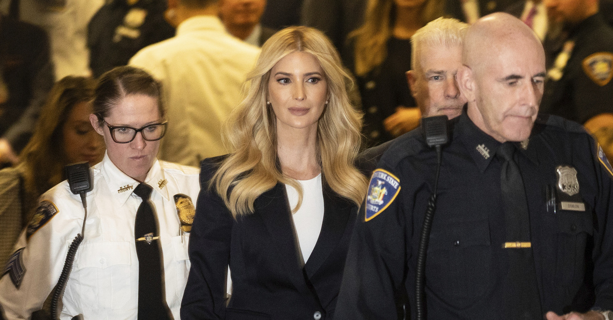Ivanka Trump exits the courtroom during a civil fraud trial against former President Donald Trump