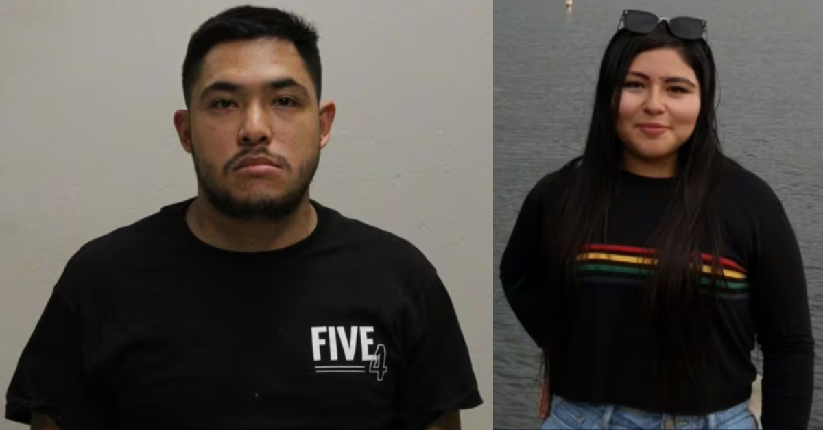 Jose Eduardo Dominguez-Garcia murdered Rosaly Cindy Chavarria Rodriguez, authorities said. (Mug shot of Dominguez-Garcia: Gladstone Police Department; image of Rodriguez: Chippewa County Sheriff's Office. Both images via WMTV.)