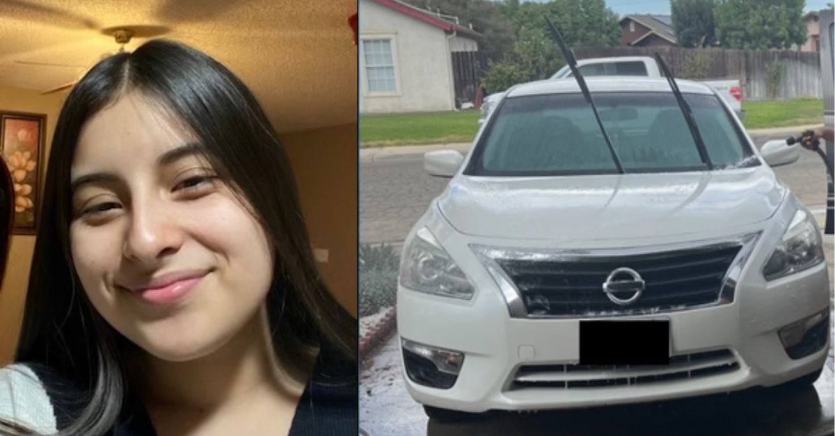 The Madera County Sheriff's Office is asking the public for help finding Melanie Stephanie Rios Camacho, left, a 19-year-old California woman who was reported missing after she failed to come home Friday, Nov. 24, 2023. Police found her 2014 white Nissan Altima, right, abandoned and on fire in Madera, California on Saturday, Nov. 25, 2023. Photos provided by Madera Sherrifs.