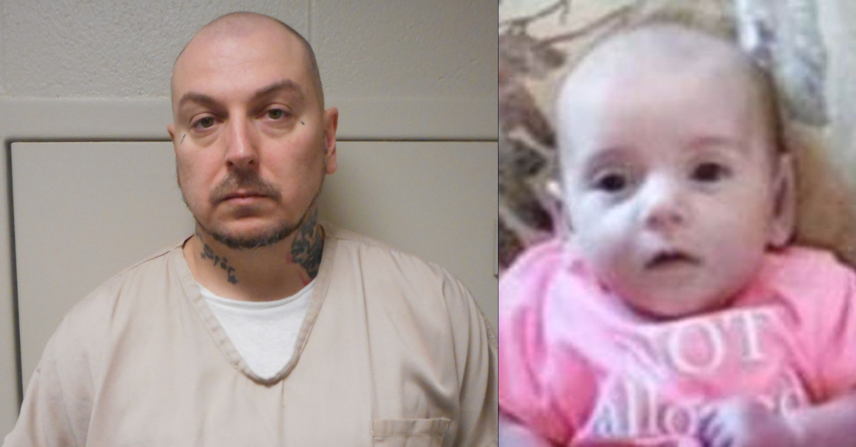 Shannon Patrick Overstreet murdered his infant daughter, Angel Nichole Overstreet, authorities said. (Mug shot of the defendant: West Virginia Division of Corrections and Rehabilitation; image of Angel Nichole Overstreet: National Center for Missing and Exploited Children)