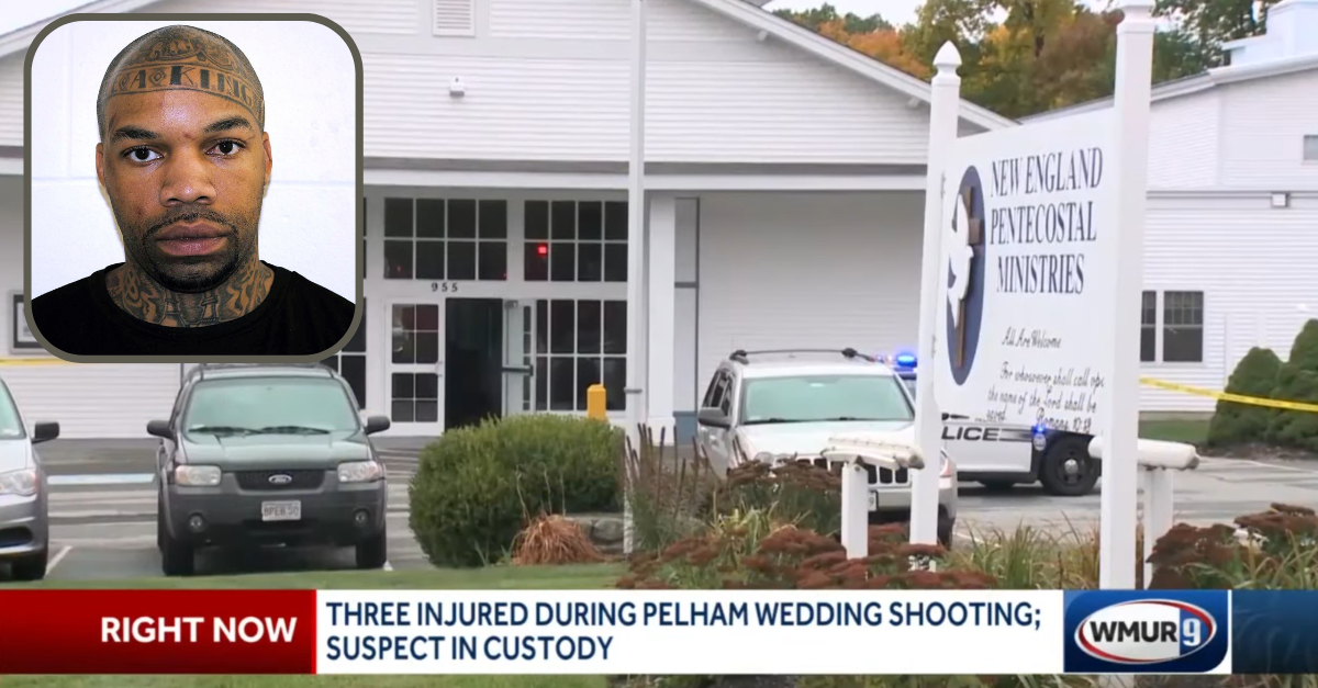 Dale Holloway refused to show up to his sentencing hearing for shooting Bishop Stanley Choate and a bride, Claire McMullen, at New England Pentecostal Ministries in Pelham, New Hampshire. (Mug shot: Pelham Police Department via AP, File; screenshot: WMUR)