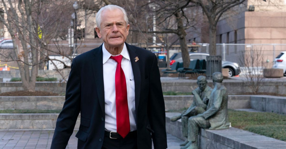 Former Trump White House trade adviser Peter Navarro arrives at the federal courthouse in Washington, Friday, Jan. 27, 2023. (AP Photo/Jose Luis Magana)