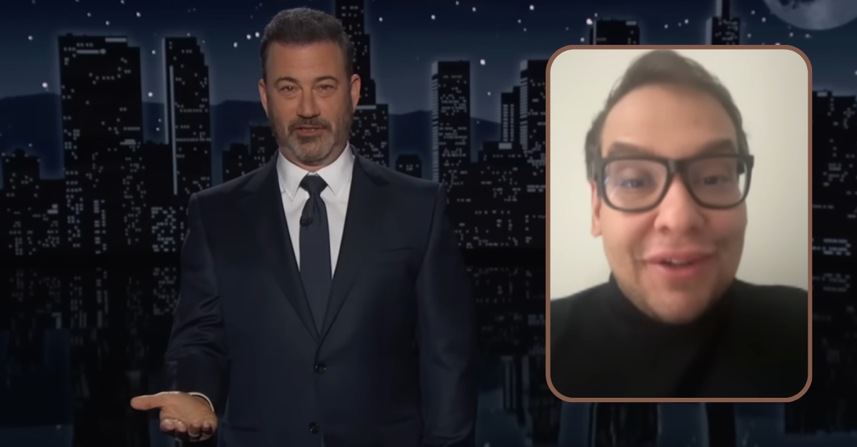 Jimmy Kimmel commission ed ousted congressman George Santos without letting him know it was him. (Screenshots: Jimmy Kimmel Live and Santos