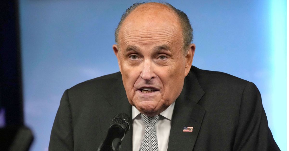 AP File Photo by: zz/John Nacion/STAR MAX/IPx 2022 9/9/22 Rudy Giuliani is interviewed on September 9, 2022 about the September 11th 2001 (9/11/01) terror attacks in New York City. (NYC)
