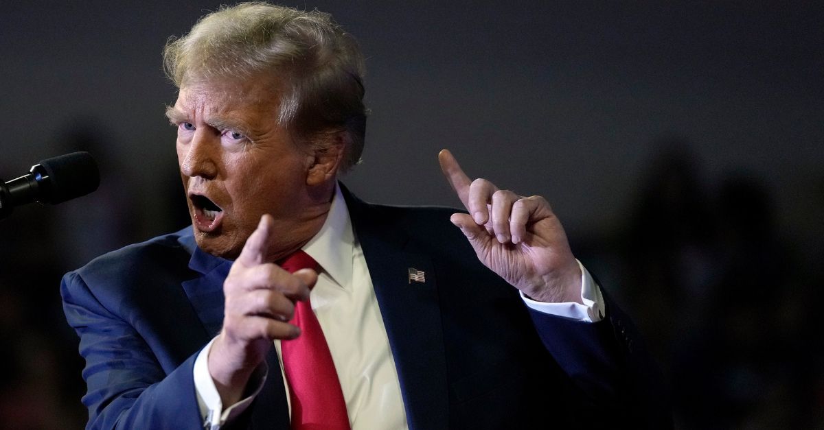 Republican presidential candidate former President Donald Trump speaks at a Get Out The Vote rally at Coastal Carolina University in Conway, S.C., Saturday, Feb. 10, 2024. (AP Photo/Manuel Balce Ceneta)