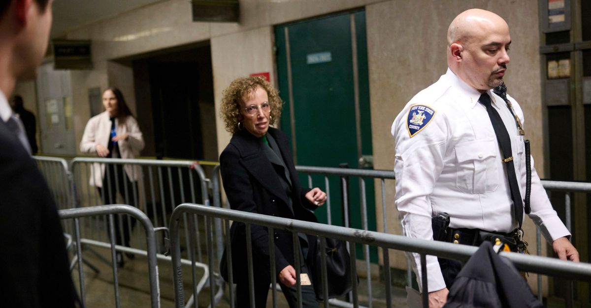 Attorney Susan Necheles, representing former U.S. President Donald Trump, arrives for a hearing at New York Criminal Court, Monday, March 25, 2024, in New York. 2024. (Curtis Means/Dailymail.com via AP, Pool)