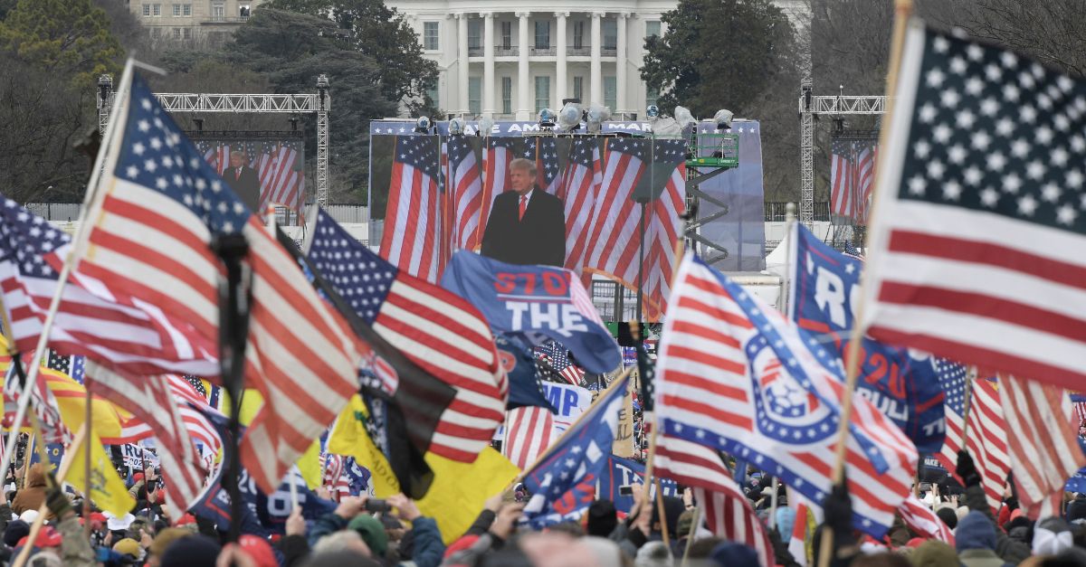 President Donald Trump delivers remarks during a rally Save America March, today on January 06, 2021 at White House/Ellipse in Washington DC, USA. (Photo by Lenin Nolly/Sipa USA)(Sipa via AP Images)