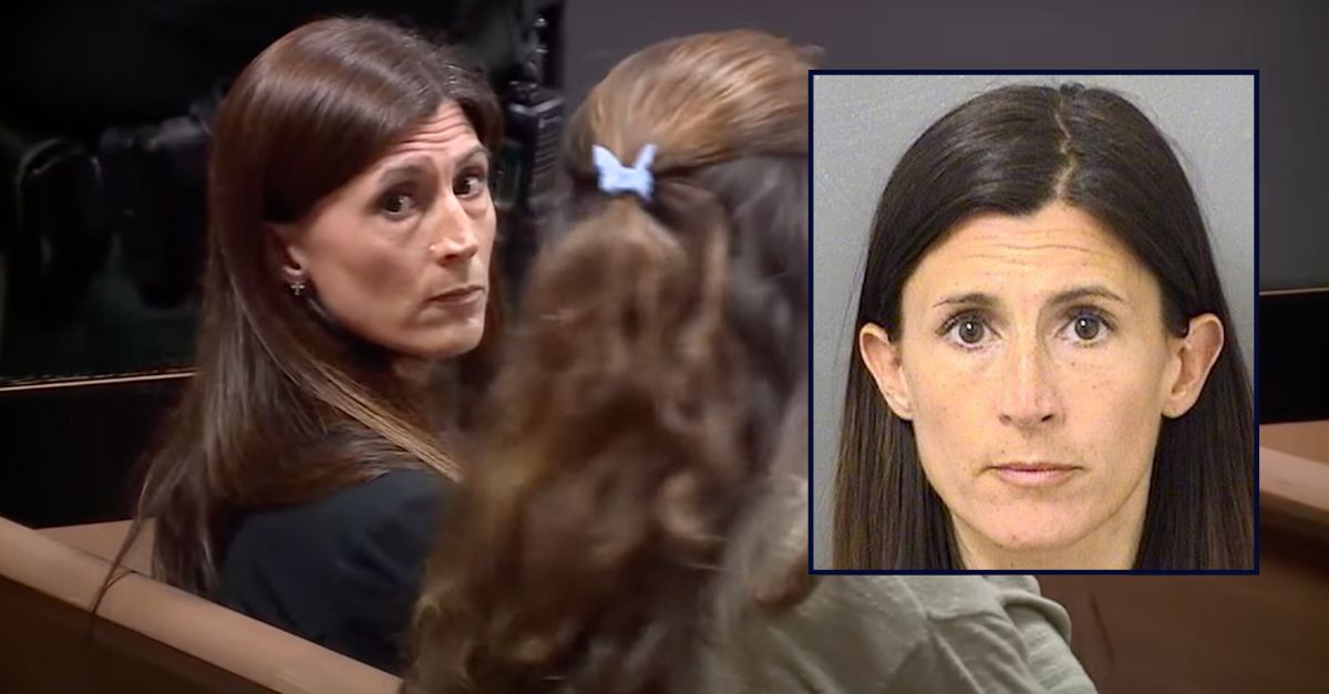 Tracy Ferriter appears during her sentencing hearing on June 24 2024; and in an inset image from her February 2022 booking photo