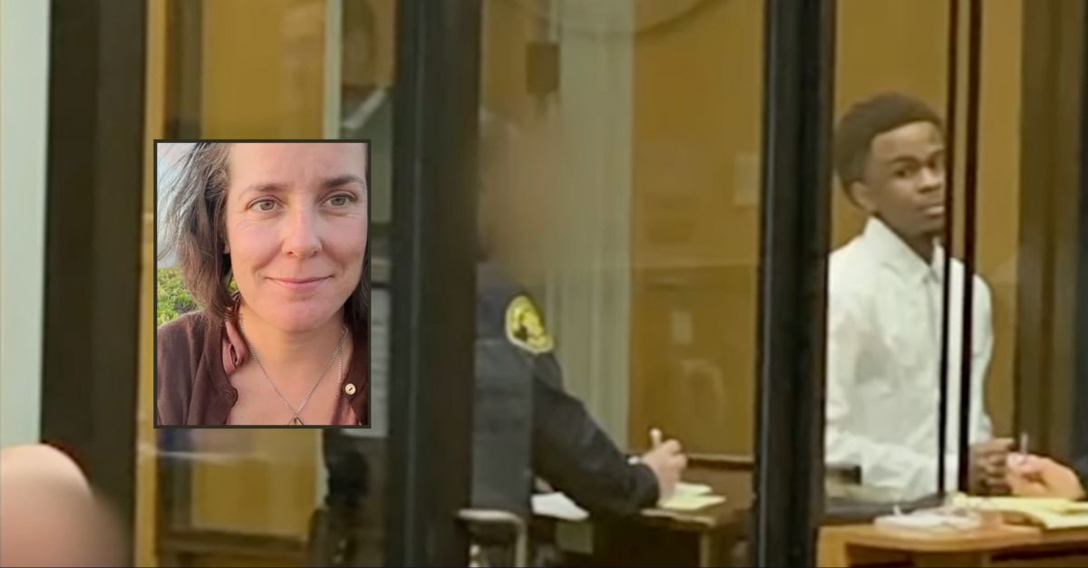 Left: Jen Angel (GoFundMe). Right: Ishmael Jenkins Burch in court (KGO/YouTube).