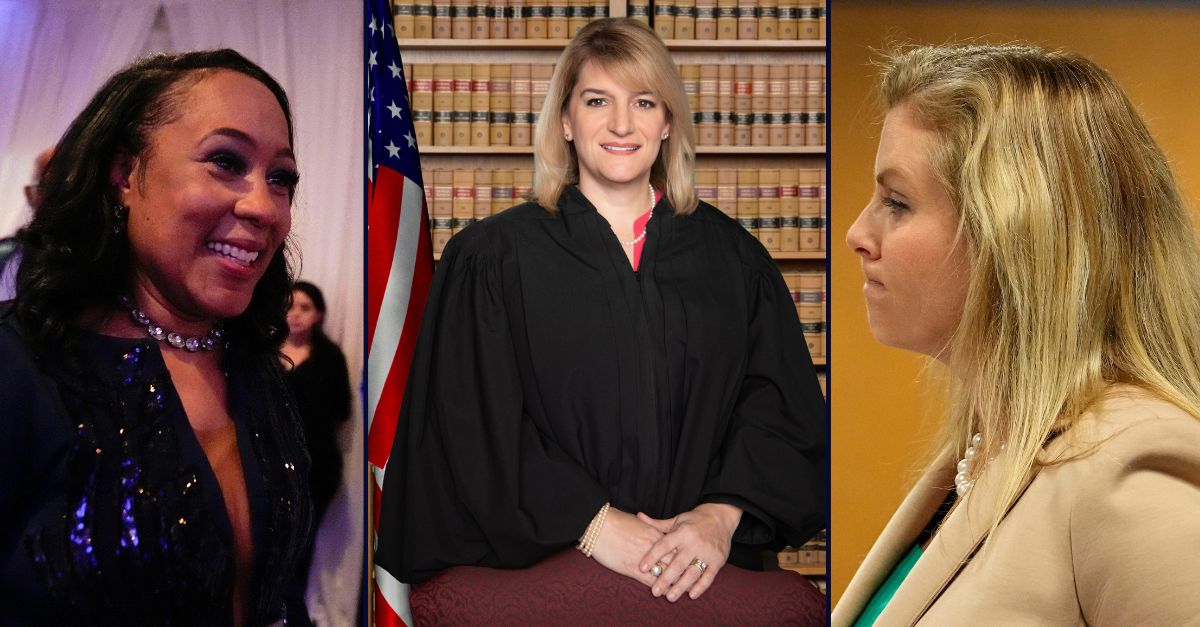 Fani Willis, on the left; Judge Rachel Krause, in the center, Ashleigh Merchant, on the right.