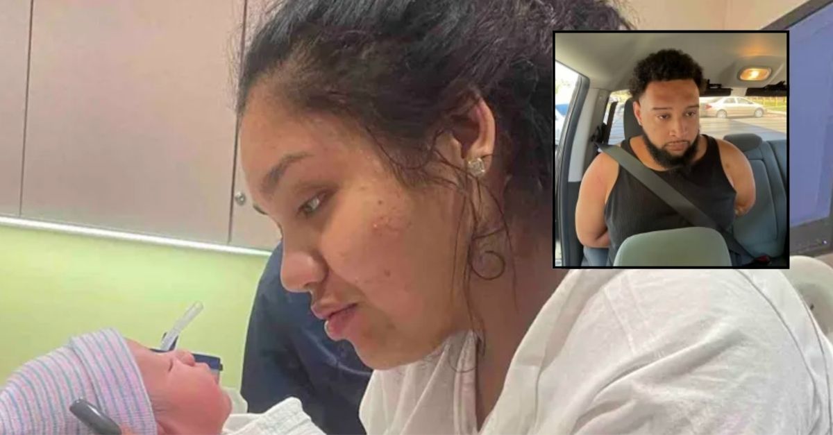 In the background: Jessia Mercado holds her 4-month-old son Messiah Diaz (GoFundMe). Inset: Murder suspect Lance Morales (US Marshals Service). 