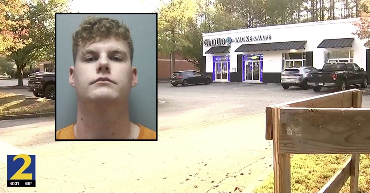 Cloud 9 Smoke Shop in Georgia with mugshot of Joseph Tillman