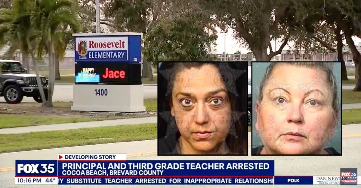 Insets: Elementary school principal Elizabeth Hill-Brodigan and third grade teacher Karly Anderson (Brevard County Sheriff