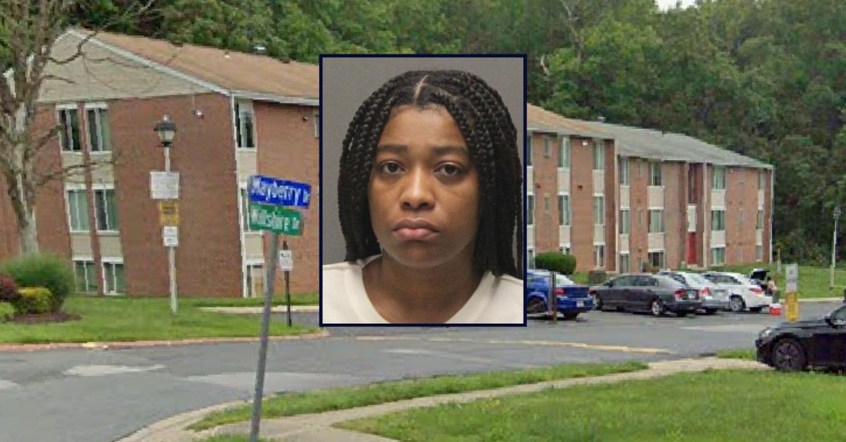 Maya Dennis appears inset against an image of the street she lives on in Aberdeen, Maryland.