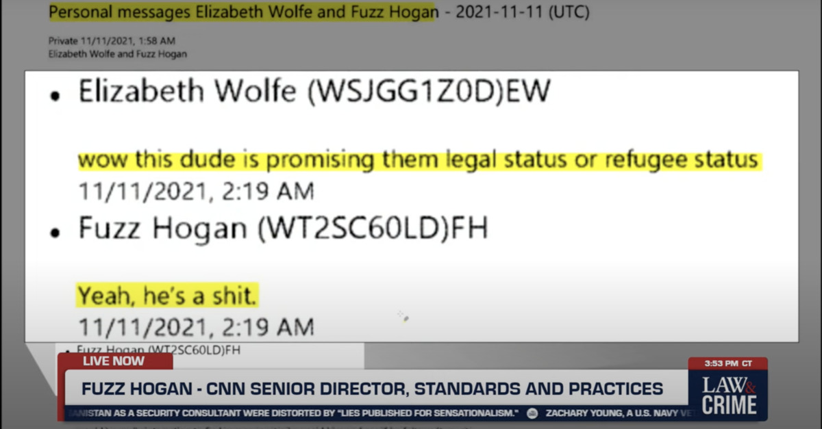 Internal CNN communications used during a trial in Florida.