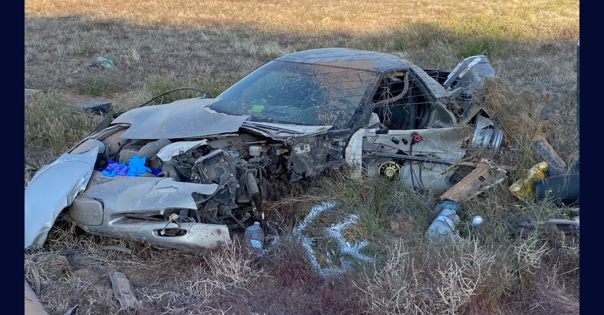 Another image of a car crash in Utah linked to a murder in Nevada.