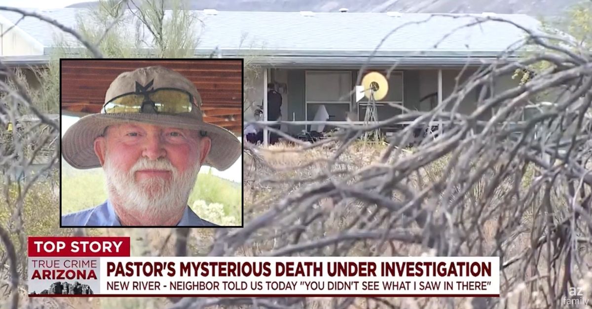 William "Bill" Schonemann (Bobby and Lois Jones/Facebook). Background: The location  of William Schonemann, who was known arsenic  "Pastor Bill" (AZFamily/YouTube). 