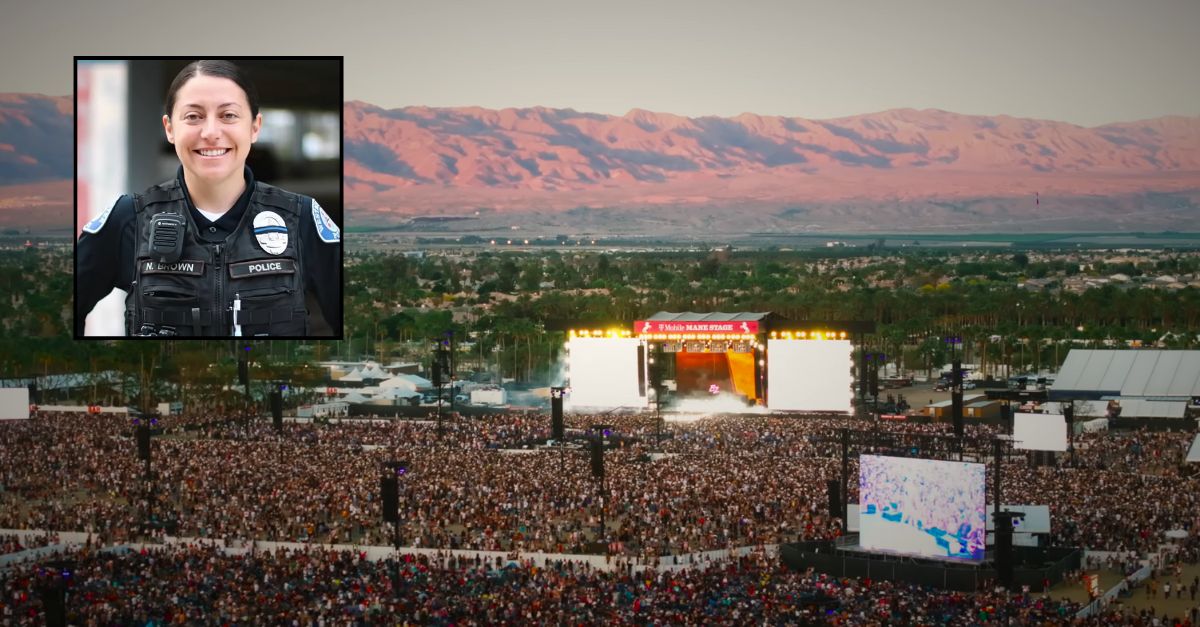 Background: Scene of the Stagecoach Festival (Stagecoach Festival/YouTube). Inset: Nicole Brown (Westminster Police Department/Facebook).