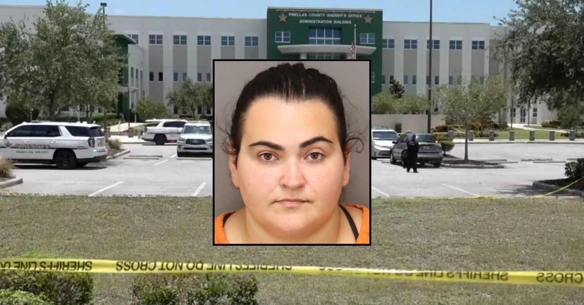 Inset: Gabriella Nascimento (Pinellas County Jail). Background: The Pinellas County Sheriff