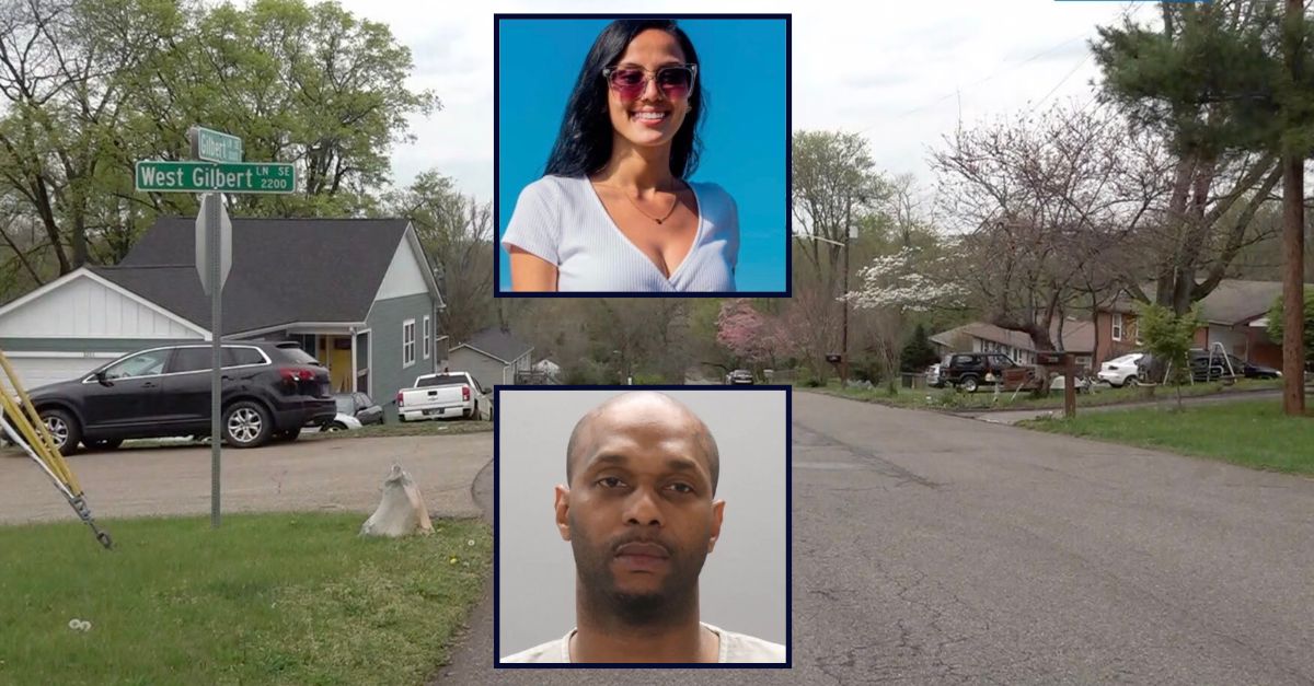 Inset, top to bottom: Latawyne Osborne (Knoxville Police Dept.) and Danishka Sibaja Mejia (Facebook). Background: The area in Knoxville where Osborne forced Mejia to overdose at gunpoint (WBIR).