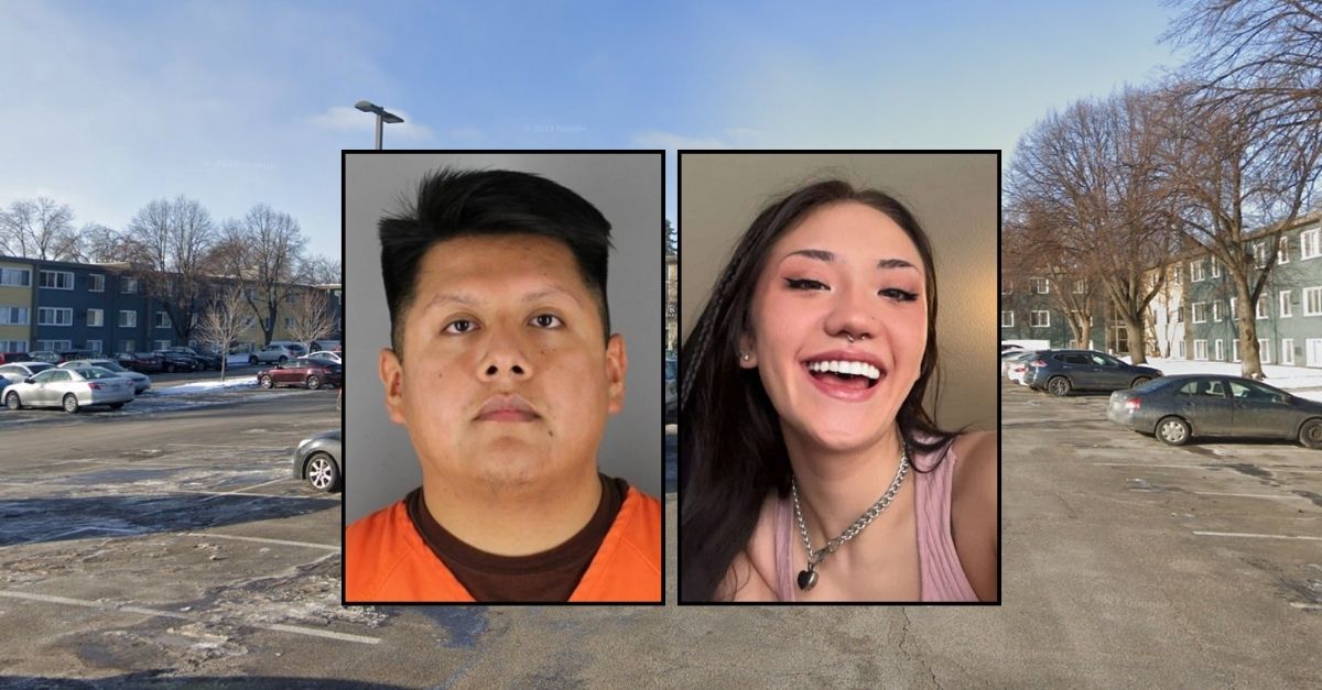 Left inset: Jose Lopez Xique (Hennepin County). Right inset Kayli Arseth (Gearty-Delmore Funeral Chapels, Inc). Background: The 7700 block of Penn Avenue South in Richfield, Minn., where Jose Lopez Xique allegedly killed Kayli Arseth (Google Maps).