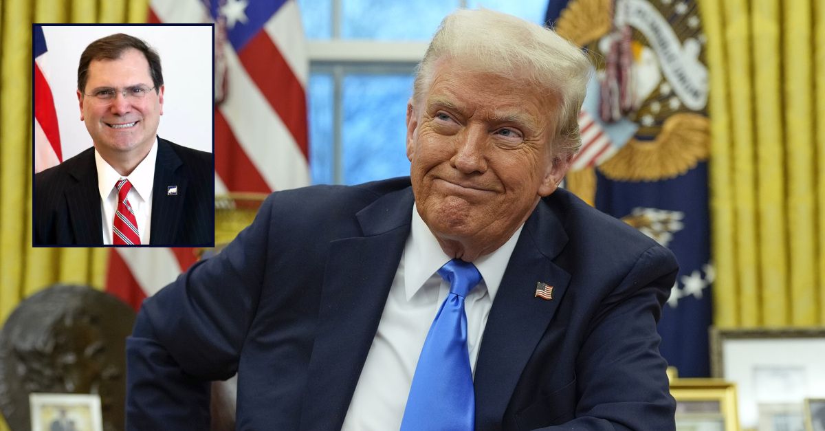 John Sarcone appears successful  an authoritative  representation   inset against an representation  of Donald Trump successful  the White House.