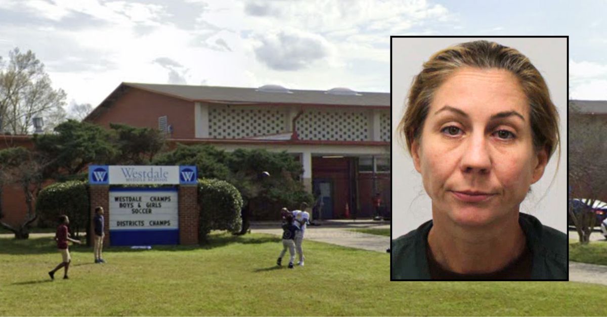 Background: Westdale Middle School in Baton Rouge, La. (Google Maps). Inset: Virginia Somers (East Baton Rouge Parish Sheriff's Office). 