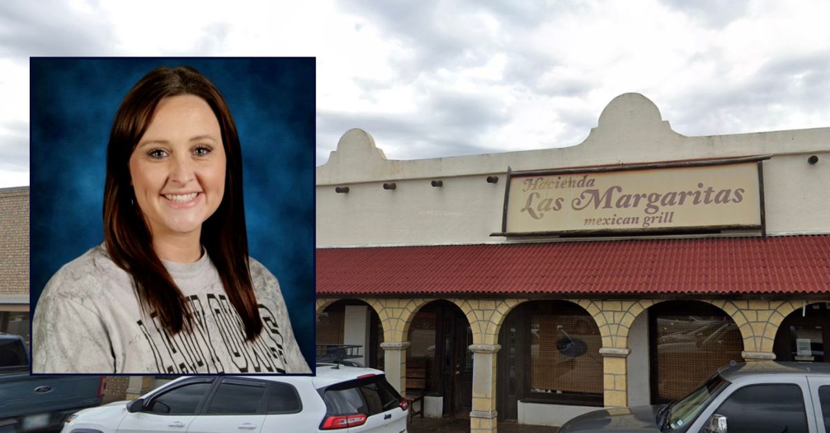 Inset: Holly Hill (KOTV). Background: Hacienda Las Margaritas Bar & Grill in Elgin, Oklahoma (Google Maps).