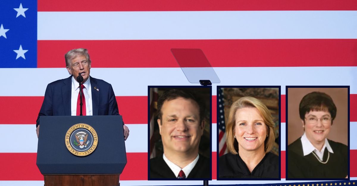 Donald Trump, and Judges Ryan Nelson, Bridget Bade, Susan Graber