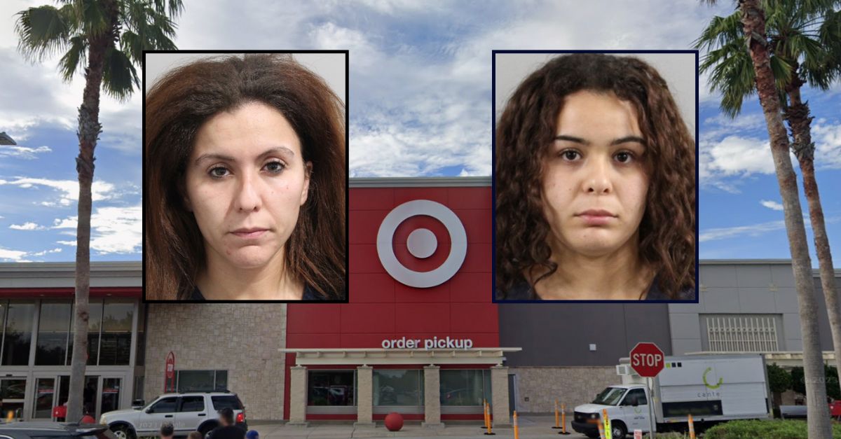 Hala Kamel and Afnane Kamel appear inset against an image of a Target in Florida.