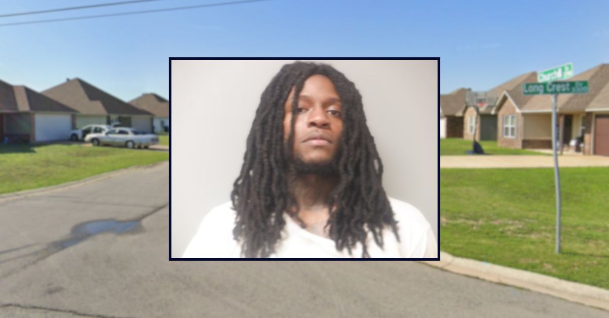 Larry Donell Lee appears inset against an image of a suburban street in Arkansas.