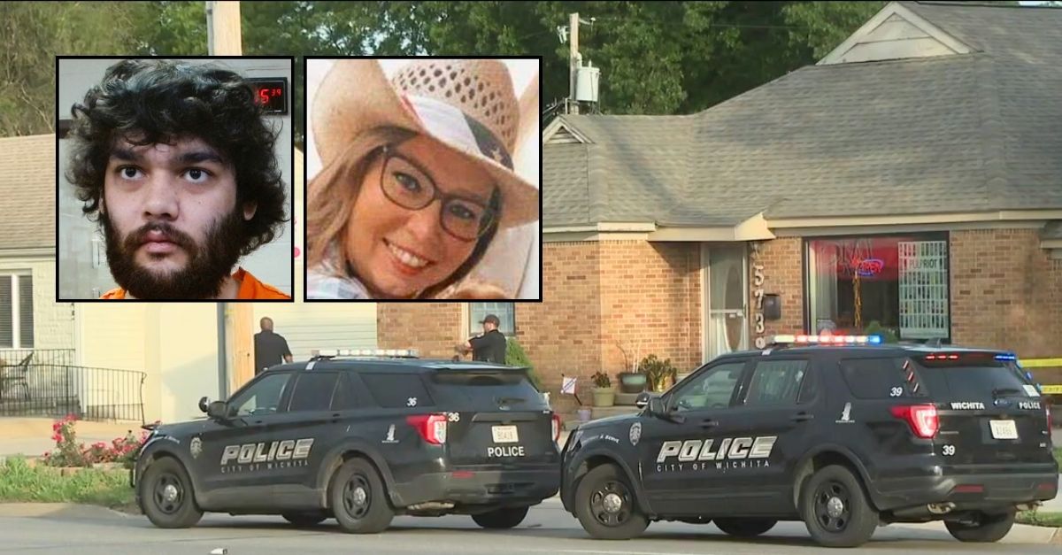 Police astatine  the Kansas location  of Kacy Joel aft  she was murdered by her lad   Devin Joel (KAKE/YouTube).