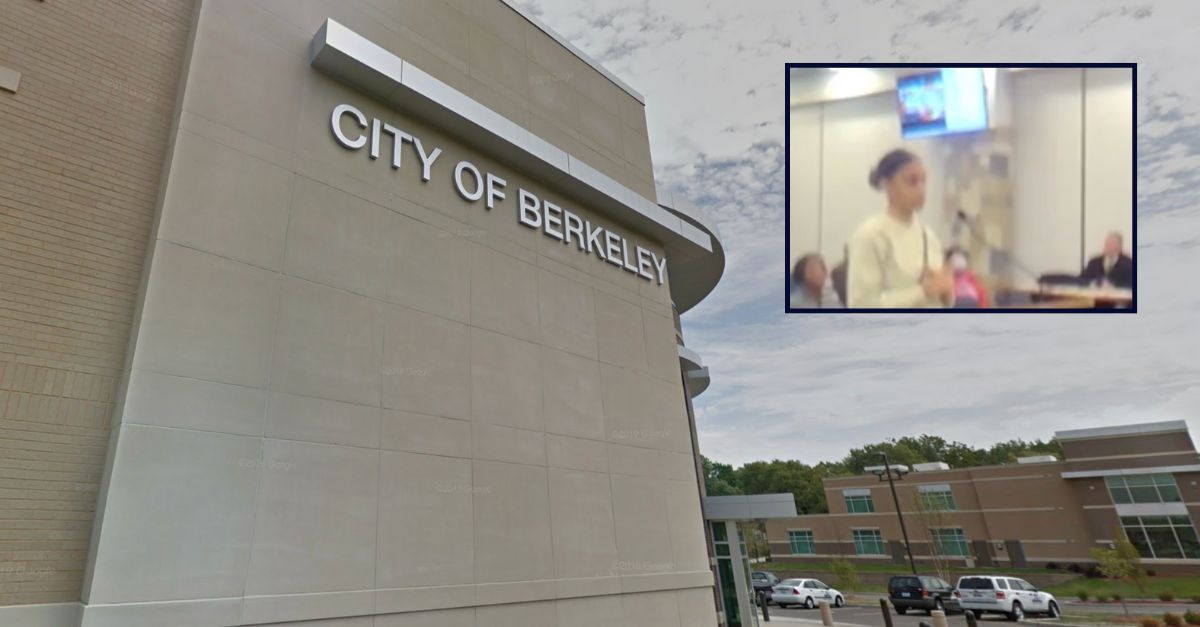 Jameicia Moore appears inset against an image of a city hall building in Missouri.