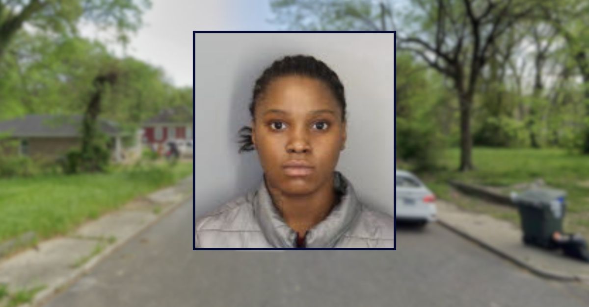 Ateariny Boyd appears in a booking photo inset against an image of residential street in Tennessee.