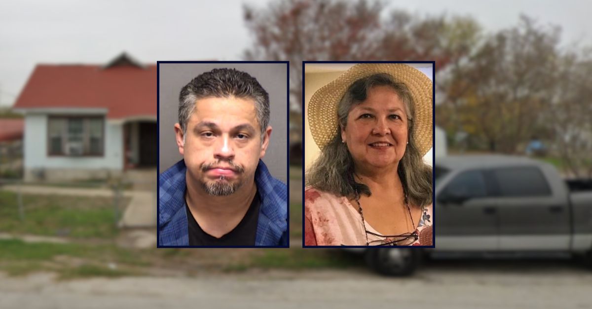 Frank Falcon, inset on the left; Linda Webster, inset on the right; against an image of a house in Texas.