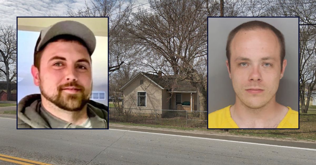 Inset, left to right: Theodore "Ted" Block (E.C. Nurre Funeral Homes) and Cole Hornsby (Hamilton County Sheriff's Office). Background: The area in Ohio where Hornsby killed Block in April 2024 (Google Maps).