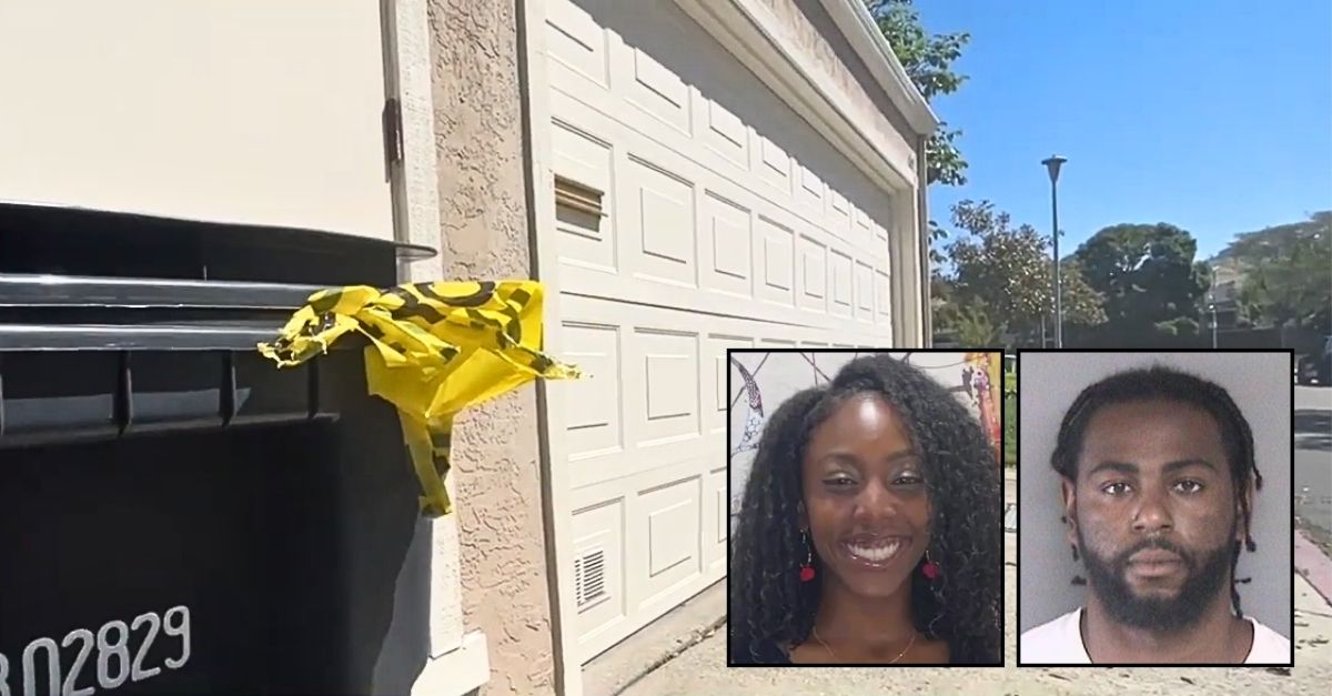  Monique Aldridge (KTVU/YouTube). Right inset: Vaughn Boatner (Hayward Police Department). Background: The California location  wherever  Monique Aldridge was killed by Vaughn Boatner aft  helium  slid nether  her partially unfastened  store  doorway  and changeable  her (KRON/YouTube). 