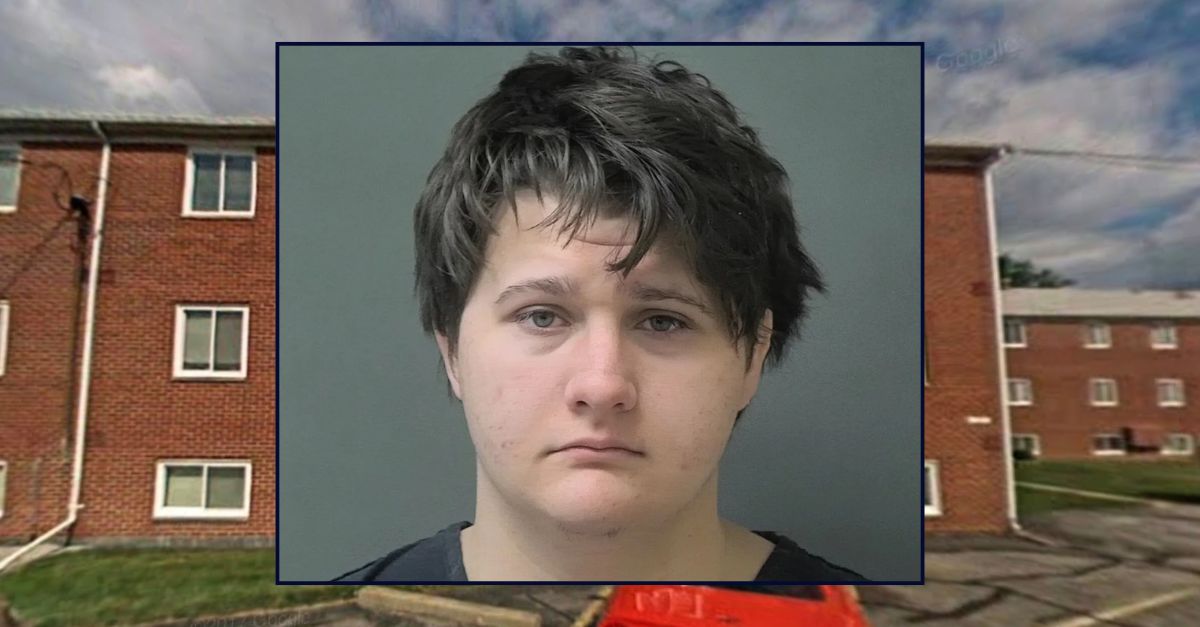 Inset: Cameron E. Tomlinson (Howard County Jail). Background: The apartment complex where Tomlinson allegedly shot and killed his wife (Google Maps).