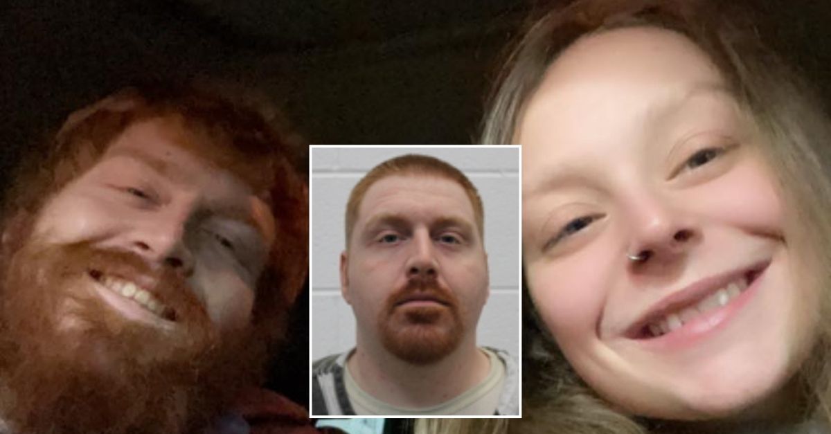 Inset: Aaron Malone (Barry County Sheriff's Office). Background: Aaron Malone and Aspen Lewis (Facebook/Aaron Malone).