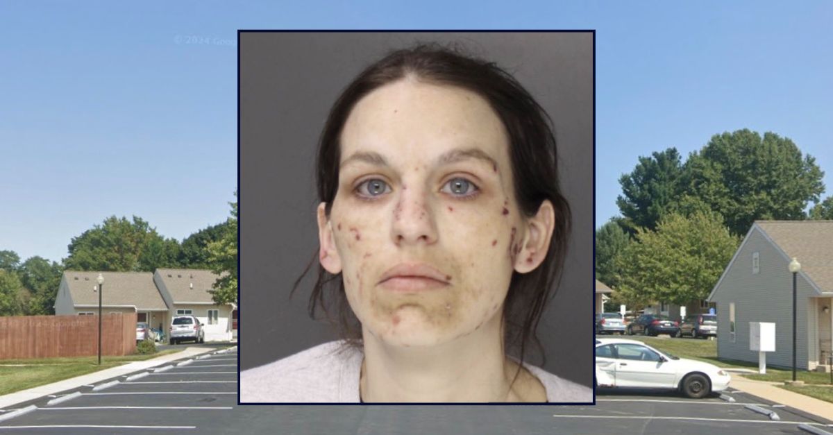 Inset: Amie M. Ruleman (Waynesboro Police). Background: The area in Pennsylvania where Ruleman and her now-dead son lived (Google Maps).