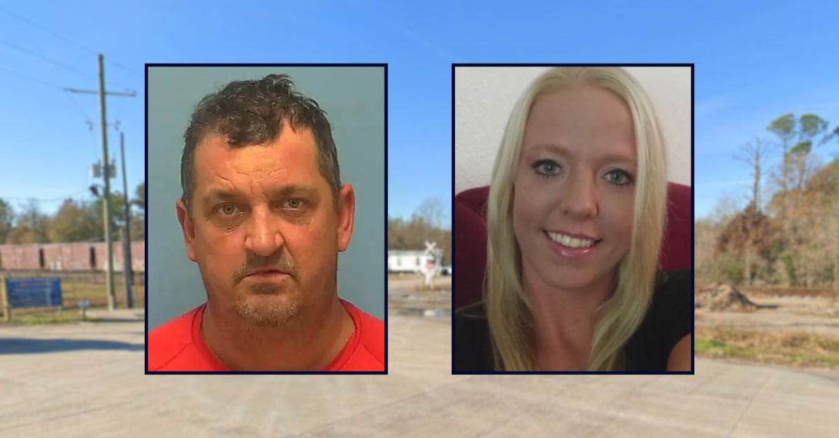Derek Lennon Bradley, inset on the left; Casie Lynn Graves, inset on the right; against an image of train tracks in Texas.