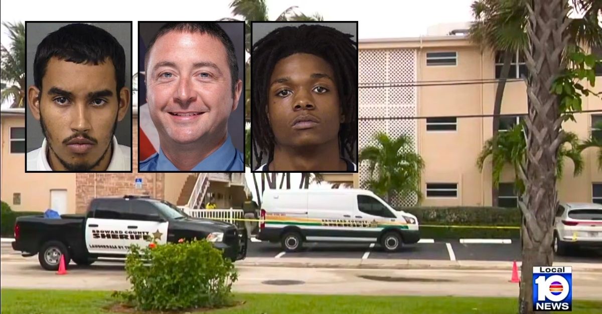 Insets, left to right: Jose Garcia Romero, Christopher Randazzo and Torrey Holston (Instagram/Coral Springs Fire Department/Broward County Sheriff