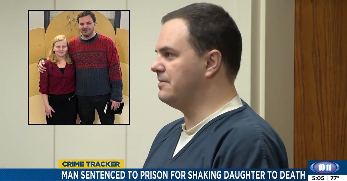  Ryan Greenwood successful  tribunal  for his sentencing aft  helium  was recovered  blameworthy  of shaking his 4-month-old girl  to decease  (KOLN/YouTube).