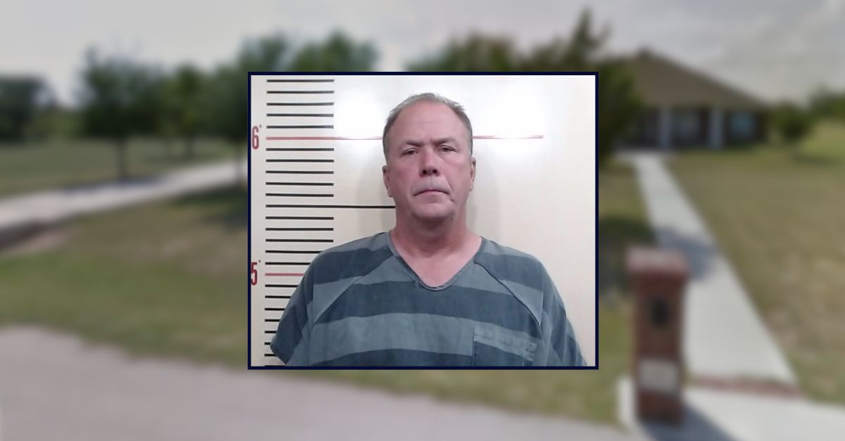Charles Brooks appears in a booking photo inset against an image of a residence in Texas.