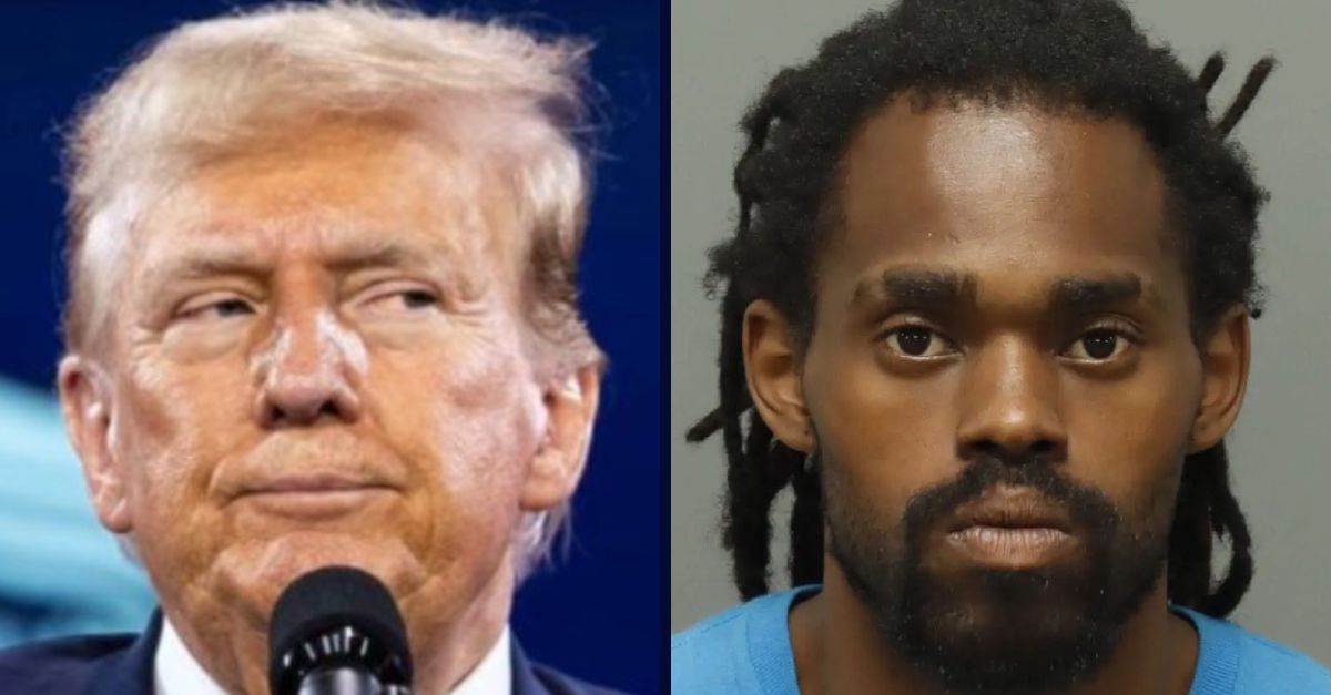 Left: Donald Trump speaks at the annual Road to Majority conference in Washington, DC, in June 2024 (Allison Bailey/NurPhoto via AP). Right: Christopher Key-Torrion Carnes (Wake County Sheriff